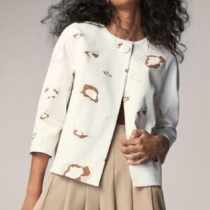 Massimo Dutti Animal Cat/Cow Crop Jacket My Royal Trench Coat Size 8